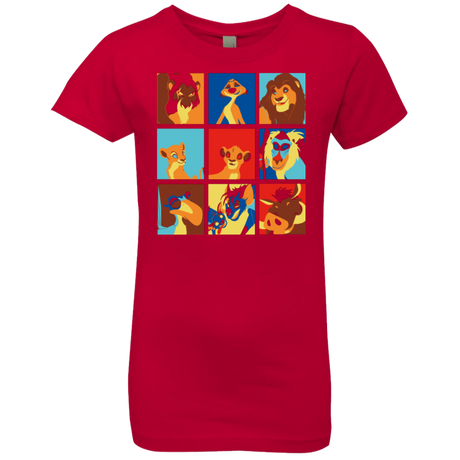 T-Shirts Red / YXS Lion Pop Girls Premium T-Shirt