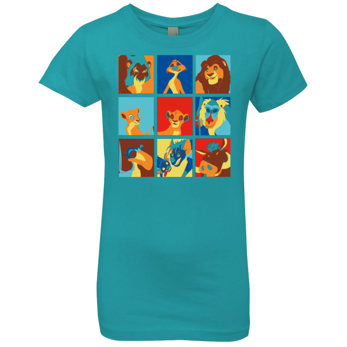 T-Shirts Tahiti Blue / YXS Lion Pop Girls Premium T-Shirt