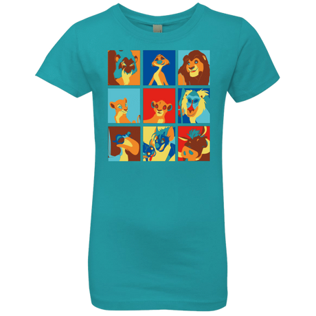 T-Shirts Tahiti Blue / YXS Lion Pop Girls Premium T-Shirt