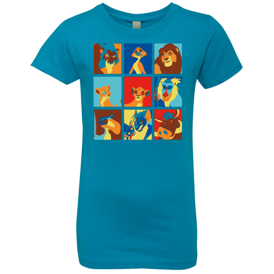 T-Shirts Turquoise / YXS Lion Pop Girls Premium T-Shirt