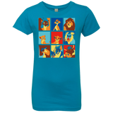 T-Shirts Turquoise / YXS Lion Pop Girls Premium T-Shirt