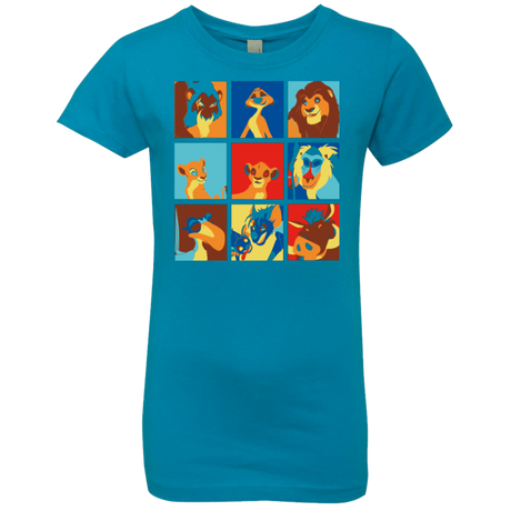 T-Shirts Turquoise / YXS Lion Pop Girls Premium T-Shirt