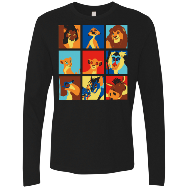 T-Shirts Black / Small Lion Pop Men's Premium Long Sleeve