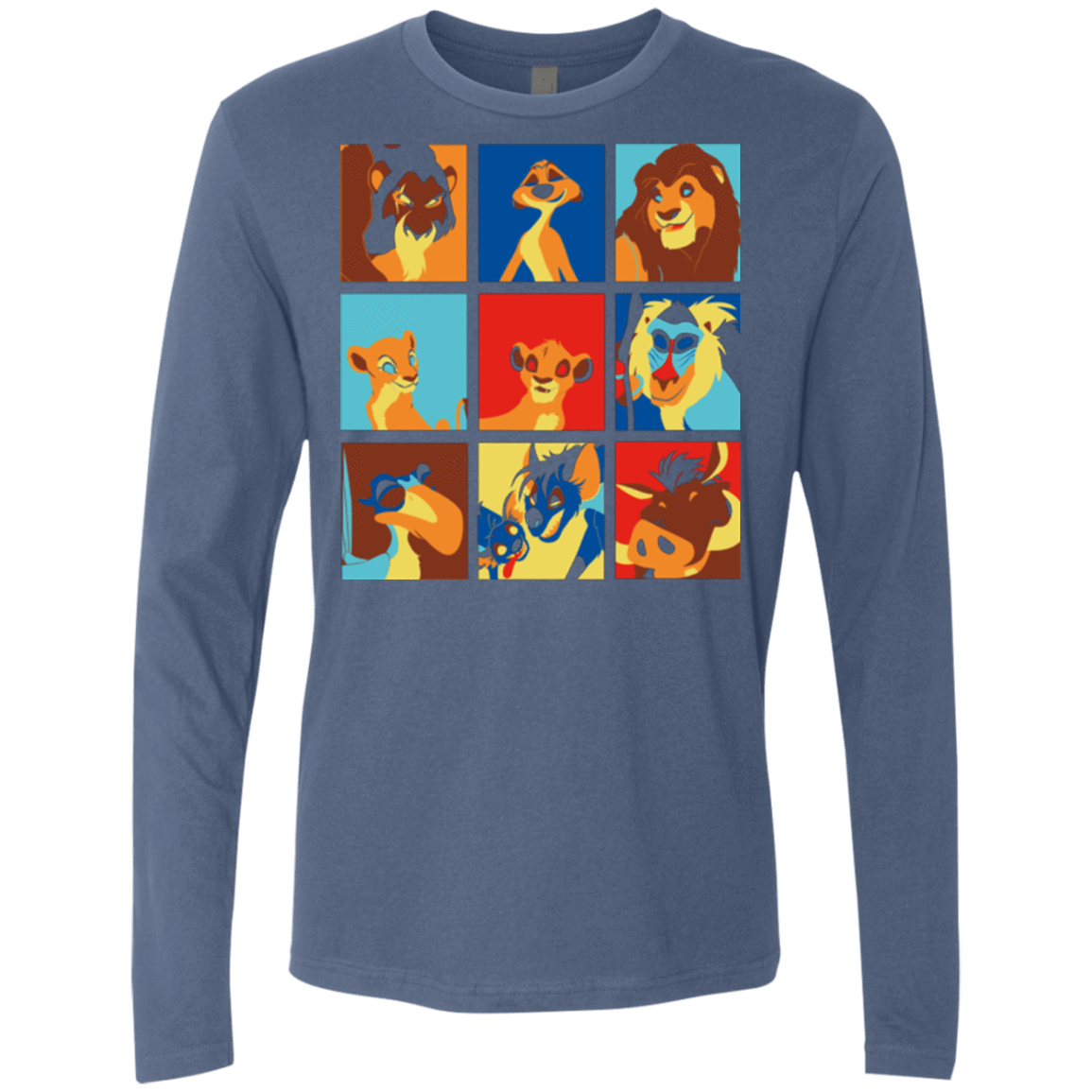 T-Shirts Indigo / Small Lion Pop Men's Premium Long Sleeve