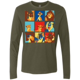 T-Shirts Military Green / Small Lion Pop Men's Premium Long Sleeve