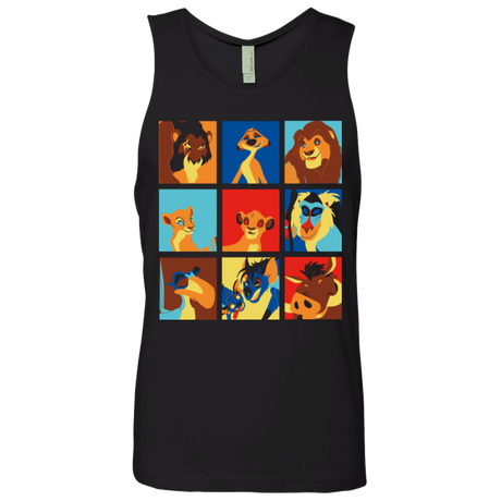 T-Shirts Black / Small Lion Pop Men's Premium Tank Top