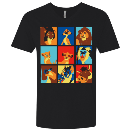 T-Shirts Black / X-Small Lion Pop Men's Premium V-Neck