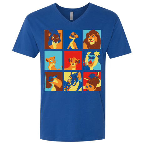 T-Shirts Royal / X-Small Lion Pop Men's Premium V-Neck
