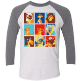 T-Shirts Heather White/Premium Heather / X-Small Lion Pop Triblend 3/4 Sleeve