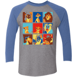 T-Shirts Premium Heather/ Vintage Royal / X-Small Lion Pop Triblend 3/4 Sleeve