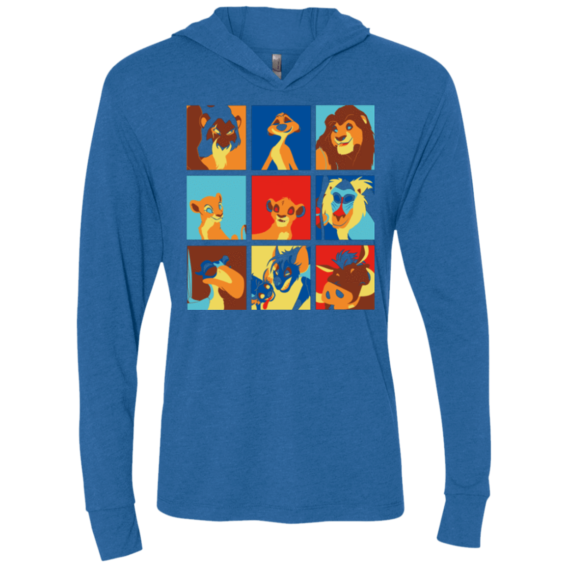 T-Shirts Vintage Royal / X-Small Lion Pop Triblend Long Sleeve Hoodie Tee