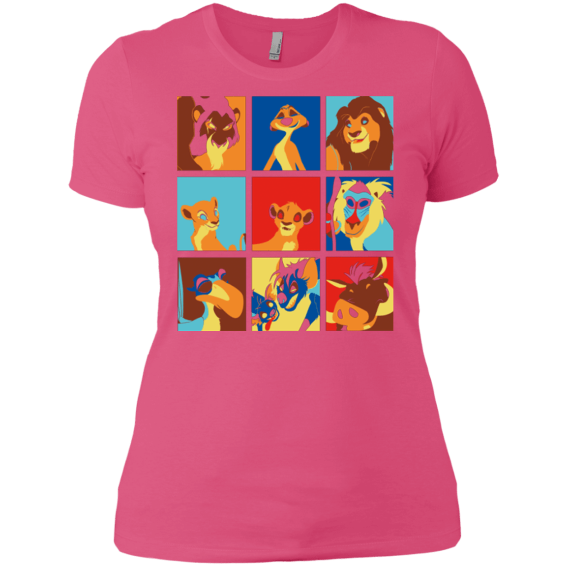 T-Shirts Hot Pink / X-Small Lion Pop Women's Premium T-Shirt