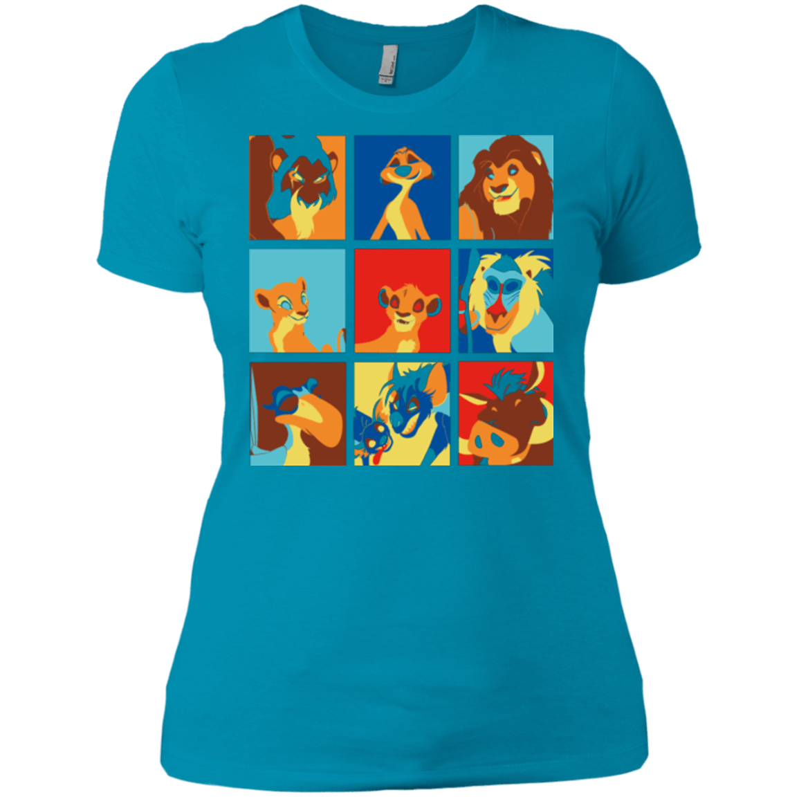 T-Shirts Turquoise / X-Small Lion Pop Women's Premium T-Shirt