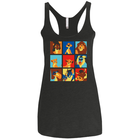 T-Shirts Vintage Black / X-Small Lion Pop Women's Triblend Racerback Tank