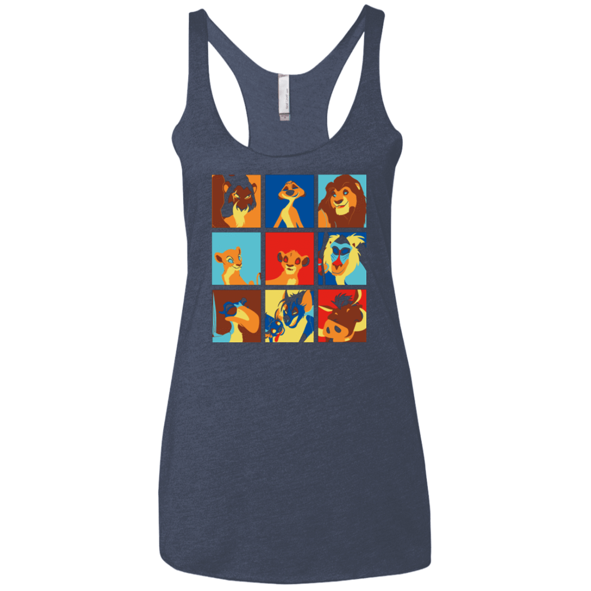 T-Shirts Vintage Navy / X-Small Lion Pop Women's Triblend Racerback Tank