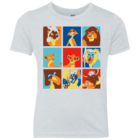 T-Shirts Heather White / YXS Lion Pop Youth Triblend T-Shirt