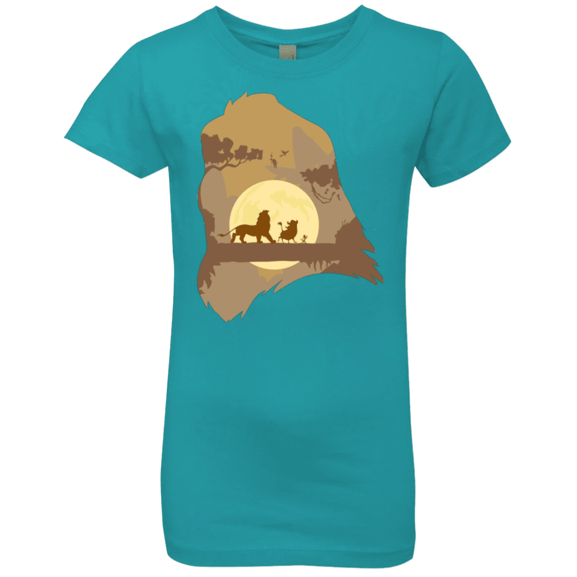 T-Shirts Tahiti Blue / YXS Lion Portrait Girls Premium T-Shirt