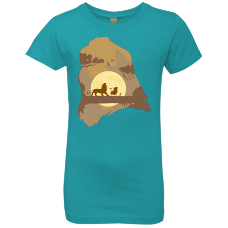 T-Shirts Tahiti Blue / YXS Lion Portrait Girls Premium T-Shirt