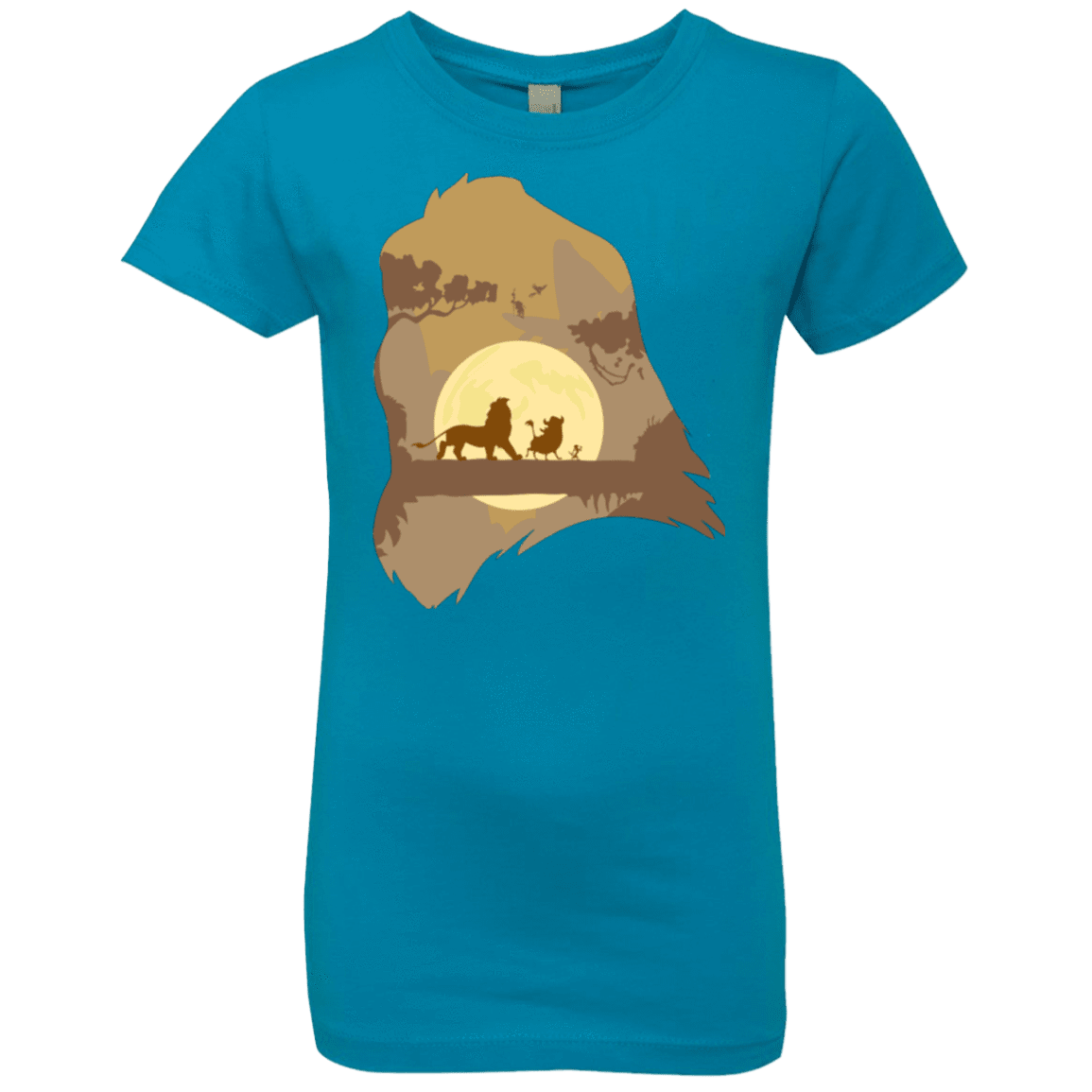 T-Shirts Turquoise / YXS Lion Portrait Girls Premium T-Shirt