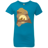 T-Shirts Turquoise / YXS Lion Portrait Girls Premium T-Shirt
