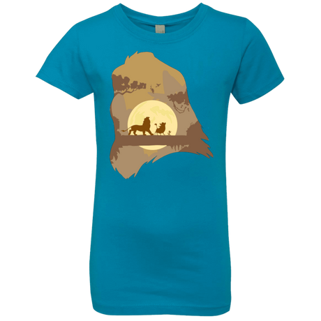 T-Shirts Turquoise / YXS Lion Portrait Girls Premium T-Shirt