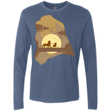 T-Shirts Indigo / Small Lion Portrait Men's Premium Long Sleeve