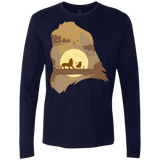 T-Shirts Midnight Navy / Small Lion Portrait Men's Premium Long Sleeve
