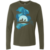 T-Shirts Military Green / S Lion Portrait Men's Premium Long Sleeve