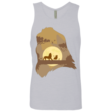 T-Shirts Heather Grey / Small Lion Portrait Men's Premium Tank Top