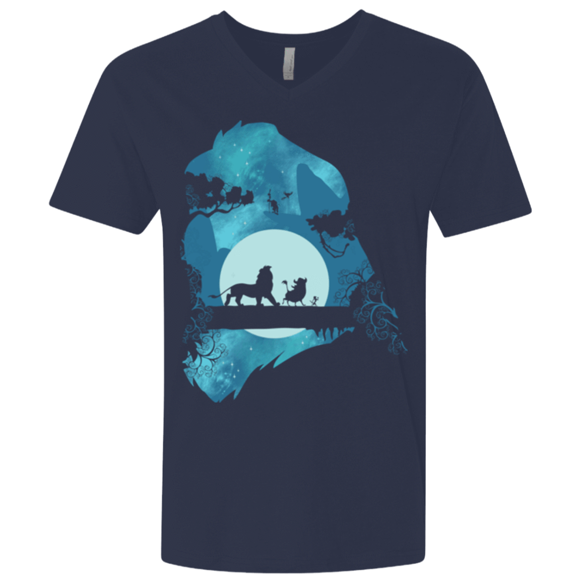 T-Shirts Midnight Navy / X-Small Lion Portrait Men's Premium V-Neck