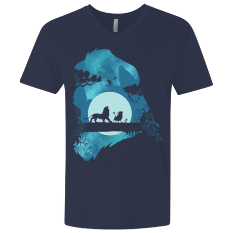T-Shirts Midnight Navy / X-Small Lion Portrait Men's Premium V-Neck