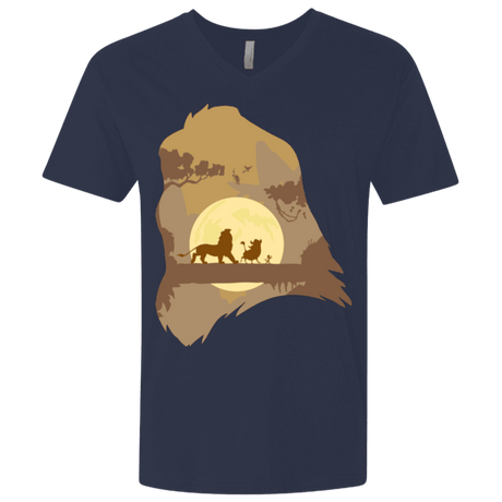 T-Shirts Midnight Navy / X-Small Lion Portrait Men's Premium V-Neck