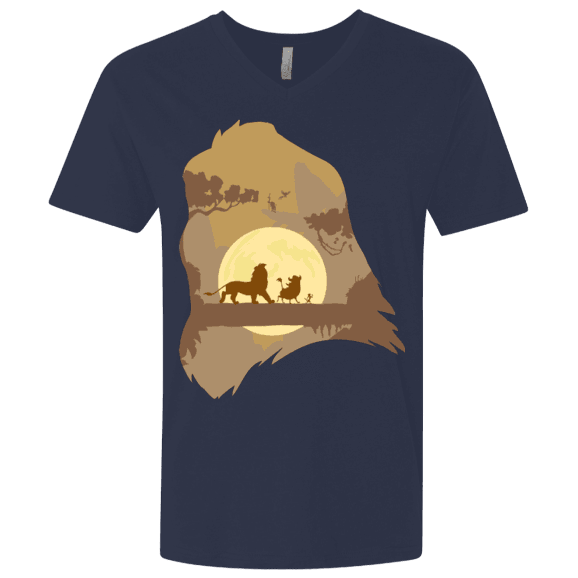 T-Shirts Midnight Navy / X-Small Lion Portrait Men's Premium V-Neck
