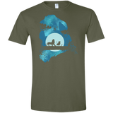 T-Shirts Military Green / S Lion Portrait Men's Semi-Fitted Softstyle