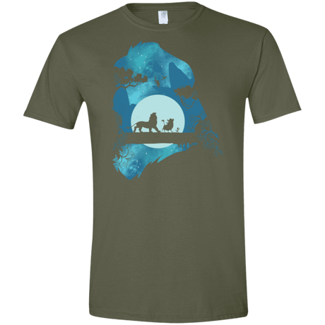 T-Shirts Military Green / S Lion Portrait Men's Semi-Fitted Softstyle