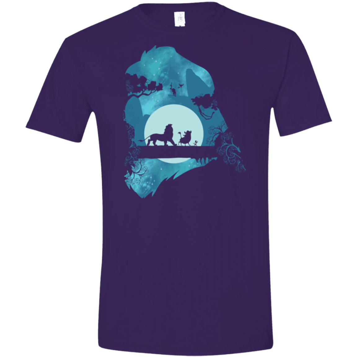 T-Shirts Purple / S Lion Portrait Men's Semi-Fitted Softstyle