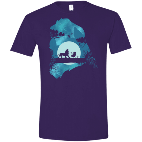 T-Shirts Purple / S Lion Portrait Men's Semi-Fitted Softstyle