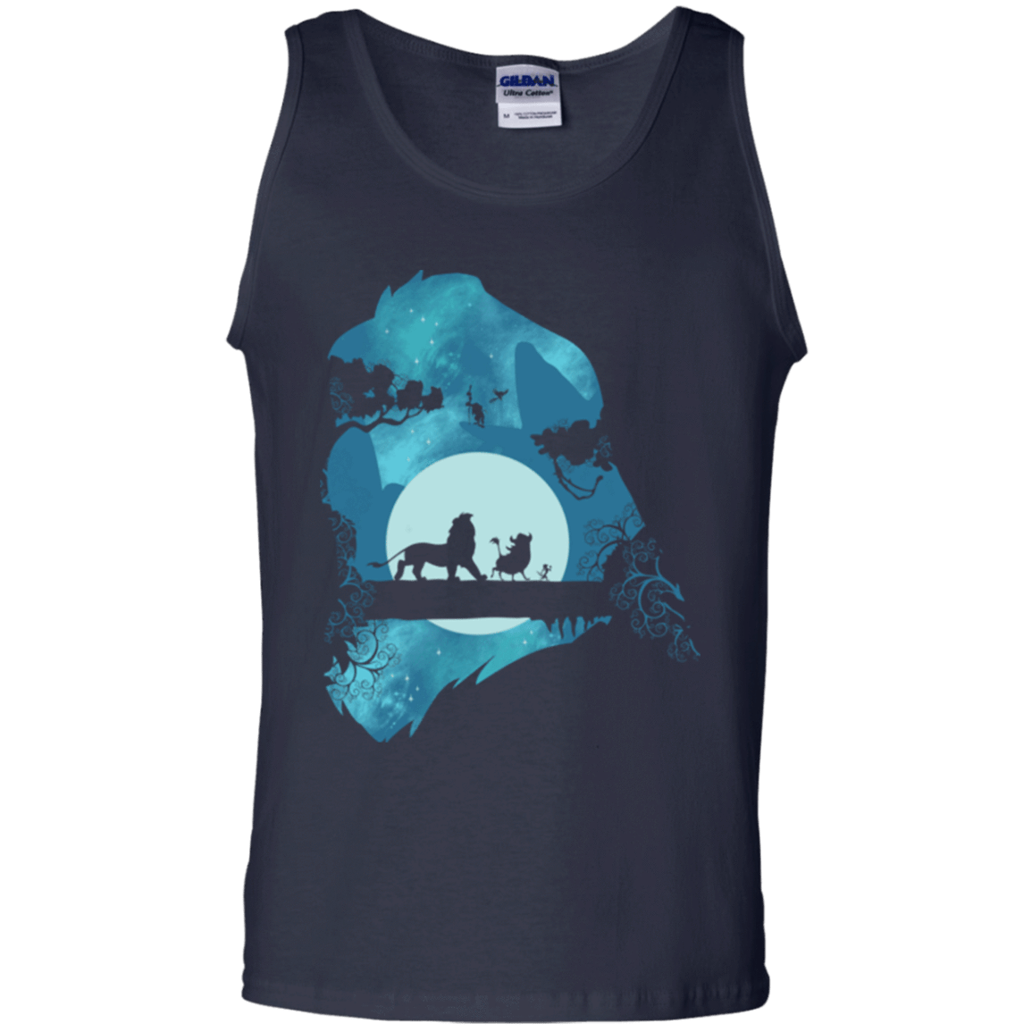 T-Shirts Navy / S Lion Portrait Men's Tank Top