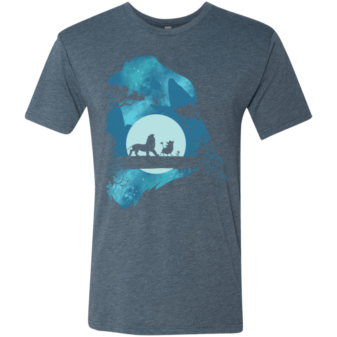 T-Shirts Indigo / S Lion Portrait Men's Triblend T-Shirt