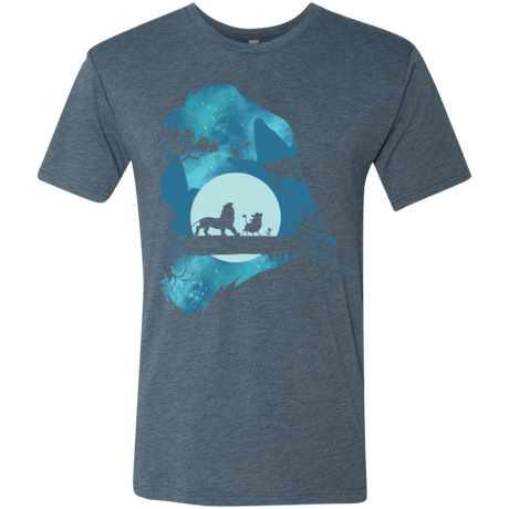 T-Shirts Indigo / S Lion Portrait Men's Triblend T-Shirt