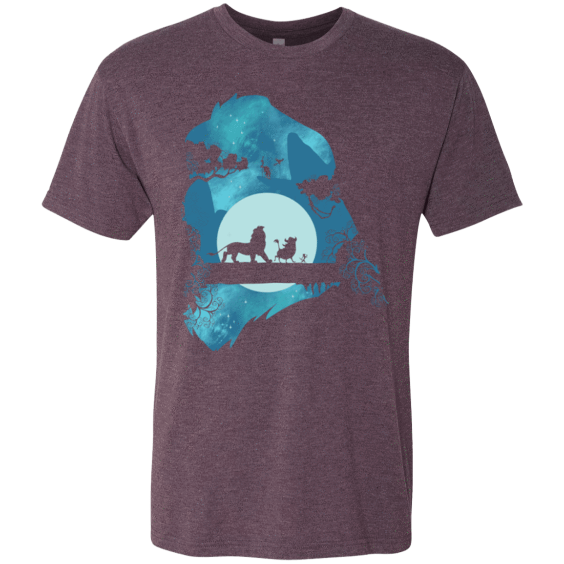 T-Shirts Vintage Purple / S Lion Portrait Men's Triblend T-Shirt