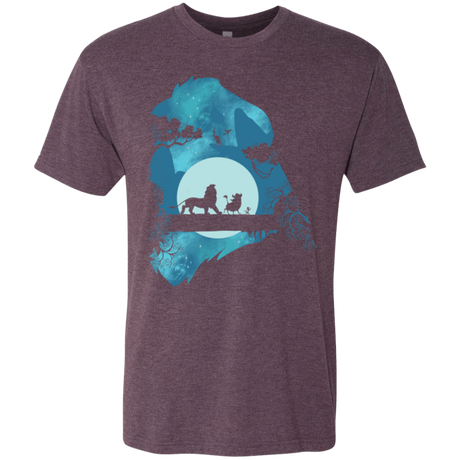 T-Shirts Vintage Purple / S Lion Portrait Men's Triblend T-Shirt