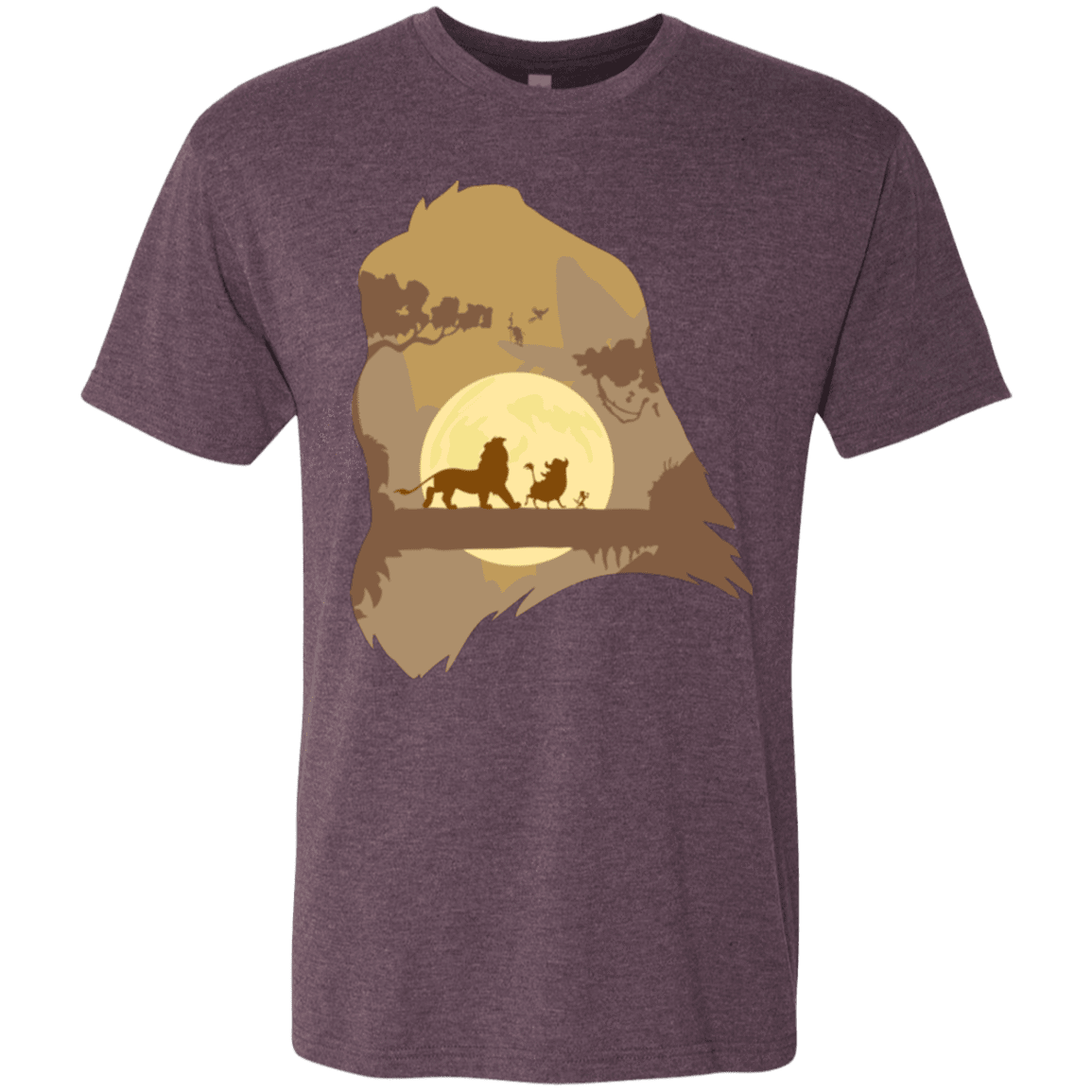 T-Shirts Vintage Purple / Small Lion Portrait Men's Triblend T-Shirt