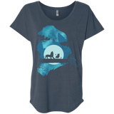 T-Shirts Indigo / X-Small Lion Portrait Triblend Dolman Sleeve