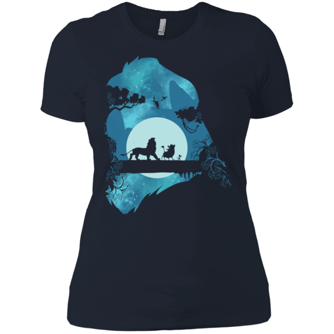 T-Shirts Midnight Navy / X-Small Lion Portrait Women's Premium T-Shirt