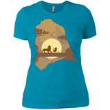 T-Shirts Turquoise / X-Small Lion Portrait Women's Premium T-Shirt