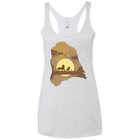 T-Shirts Heather White / X-Small Lion Portrait Women's Triblend Racerback Tank