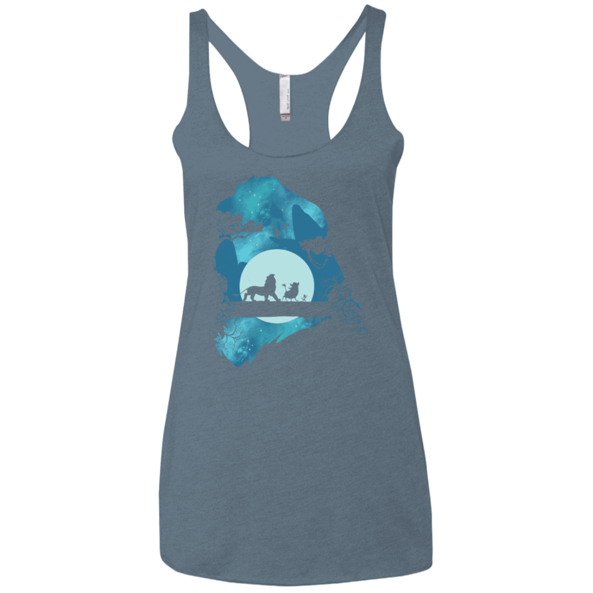 T-Shirts Indigo / X-Small Lion Portrait Women's Triblend Racerback Tank