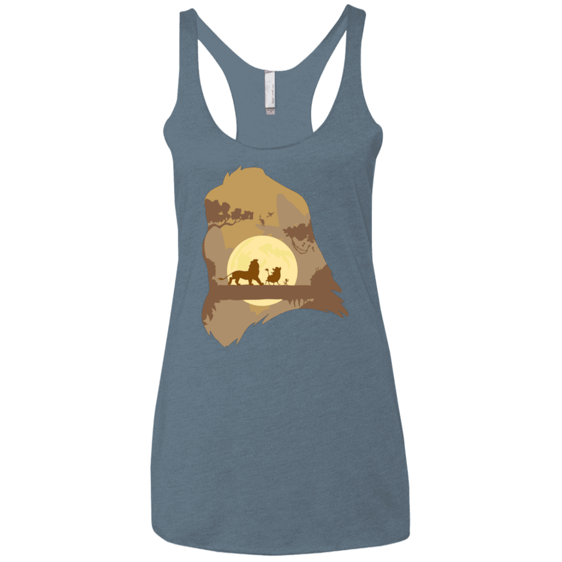 T-Shirts Indigo / X-Small Lion Portrait Women's Triblend Racerback Tank