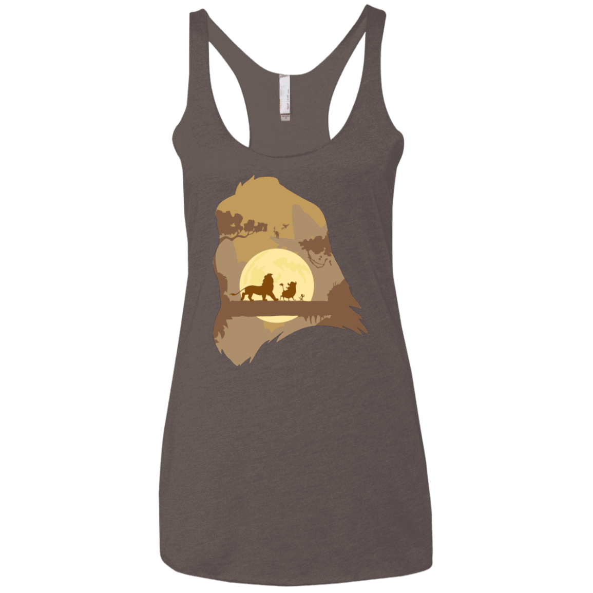 T-Shirts Macchiato / X-Small Lion Portrait Women's Triblend Racerback Tank